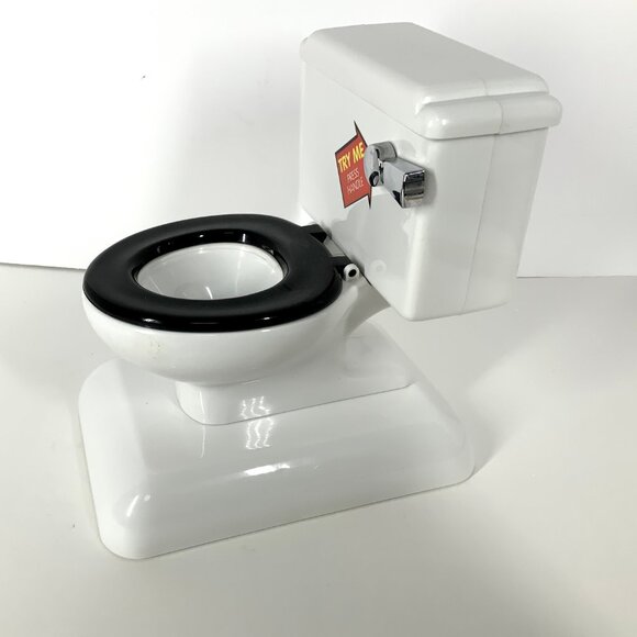 Original 1994 TOILET COIN BANK Makes Real Flushing Sound Novelty Commode Bank - Picture 10 of 10